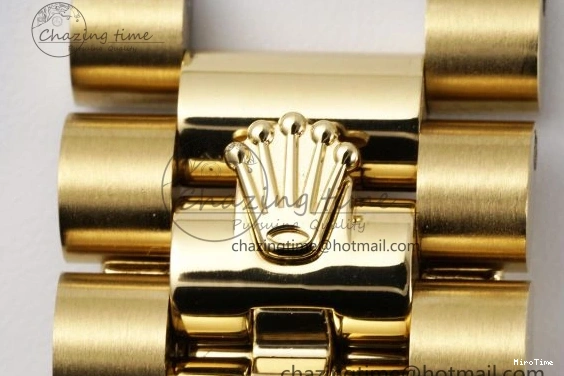 MiroTime 0505 Comfortable DayDate 40 YG JDF Gain Weight 904L Steel YG Dial Roman Markers on President Bracelet A2836 V 1821